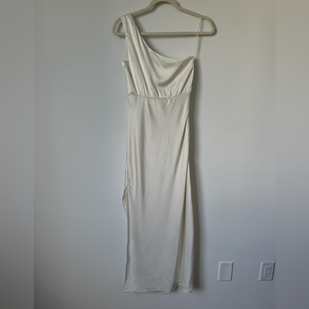 Abercrombie & Fitch One-Shoulder Satin Knotted Midi Dress - Size SP - Picture 5 of 16